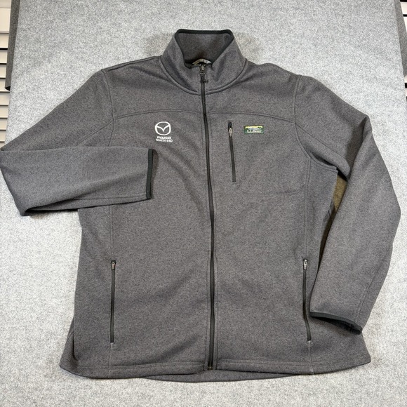 L.L.Bean Jacket Mens 2XL Tall Gray Sweater Fleece Full Zip Mazda North End - Picture 2 of 7